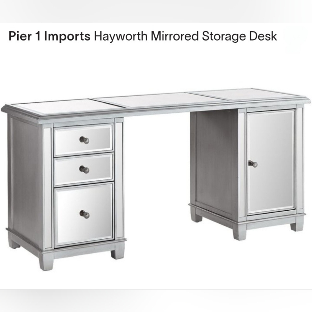 Pier 1 Silver Mirrored Storage Desk